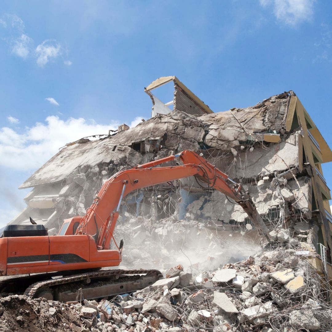 Demolition in action