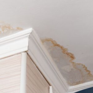 water damage on ceiling