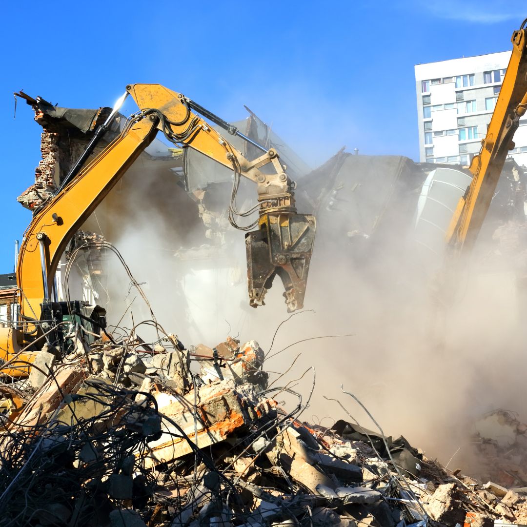 excavator with a claw attachment