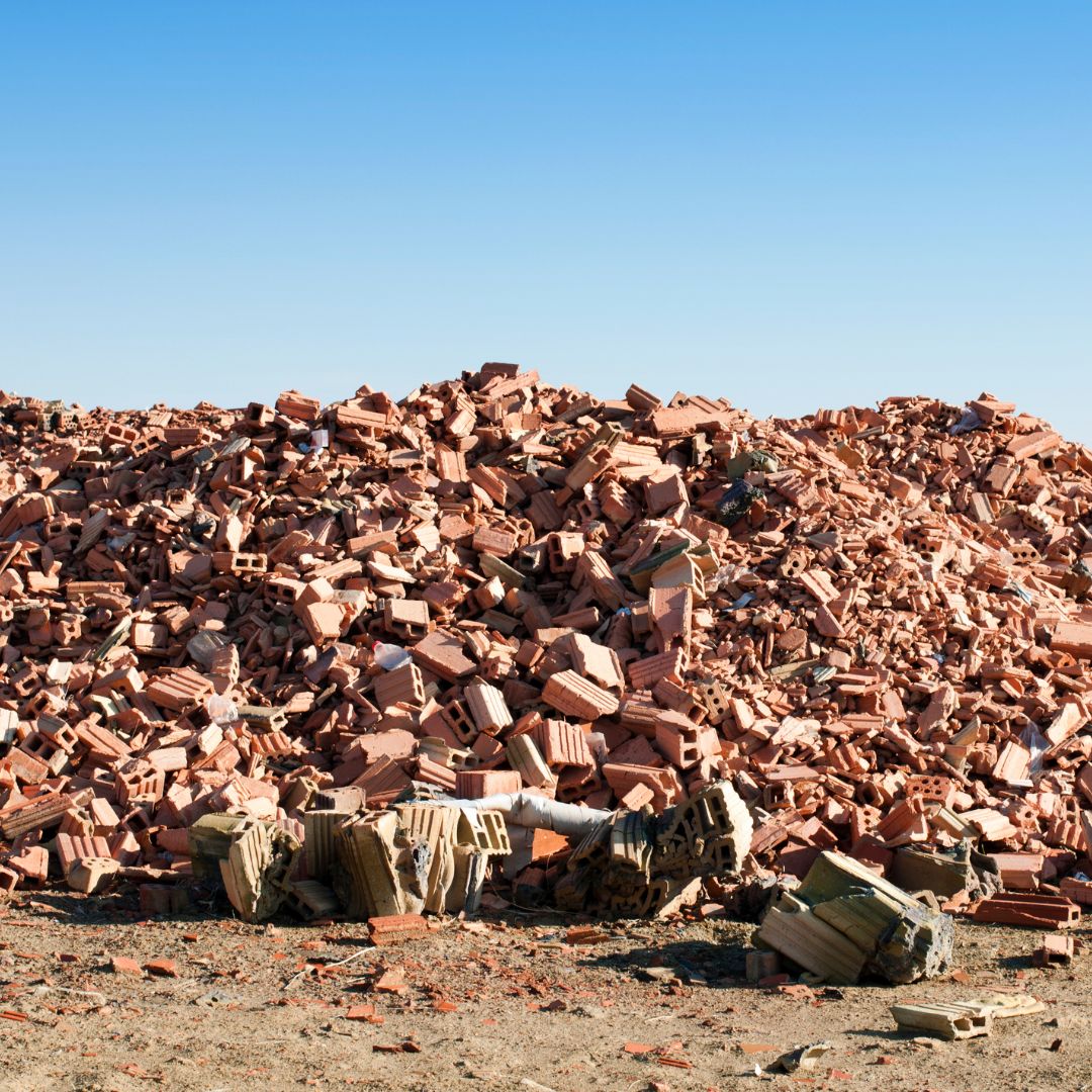 massive pile of bricks